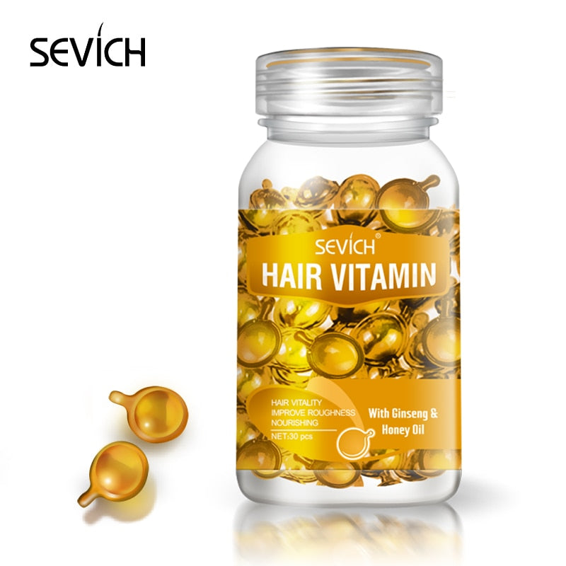 Sevich Smooth Silky Hair Vitamin Capsule Keratin Complex Oil Hair Care Repair Damaged Hair Serum Anti-Loss Moroccan Hair Oil.